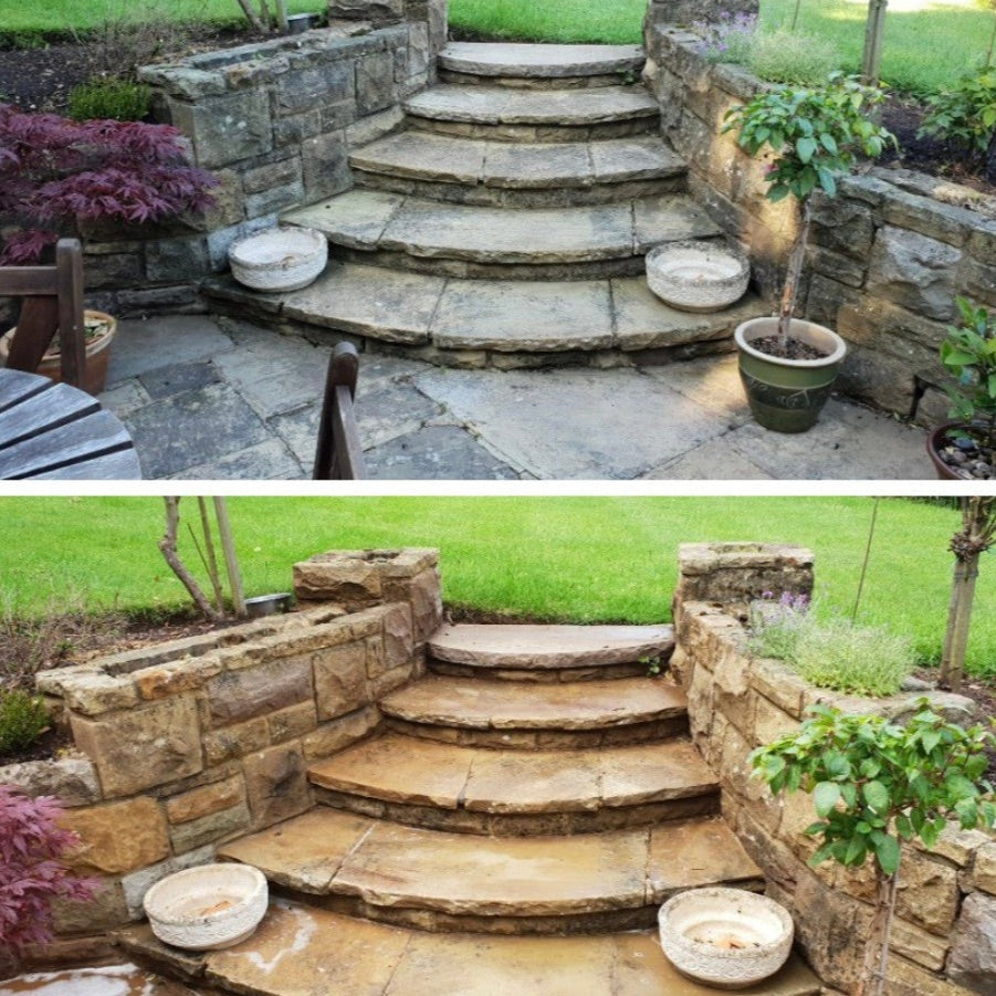 Garden steps before and after monty miracle outdoor cleaner