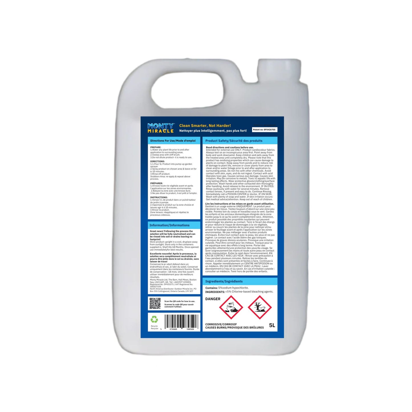 BUNDLE: 2 x Outdoor Cleaner 5L Bottle